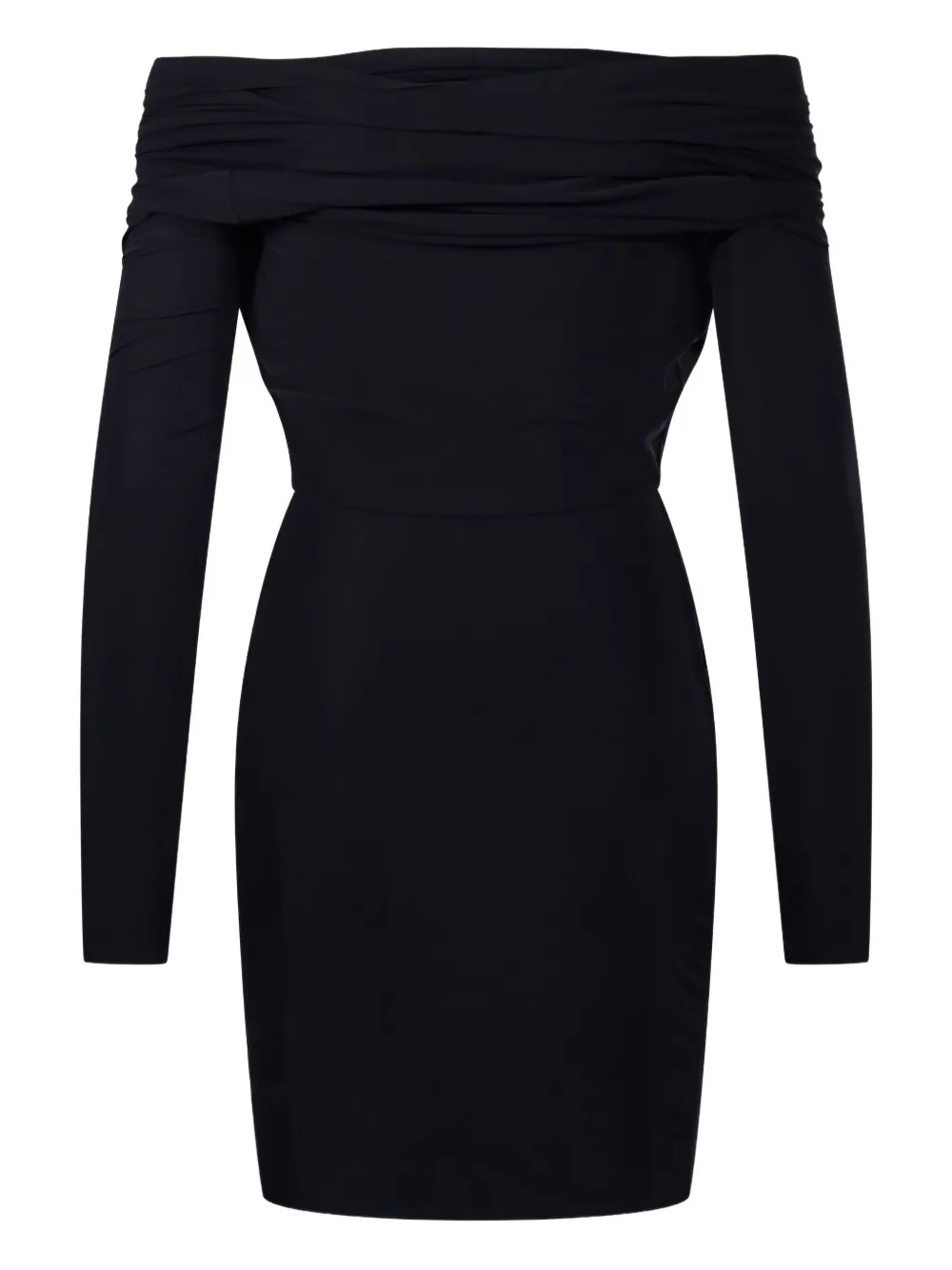 Amazuìn off-shoulder long-sleeve mini dress - Zwart