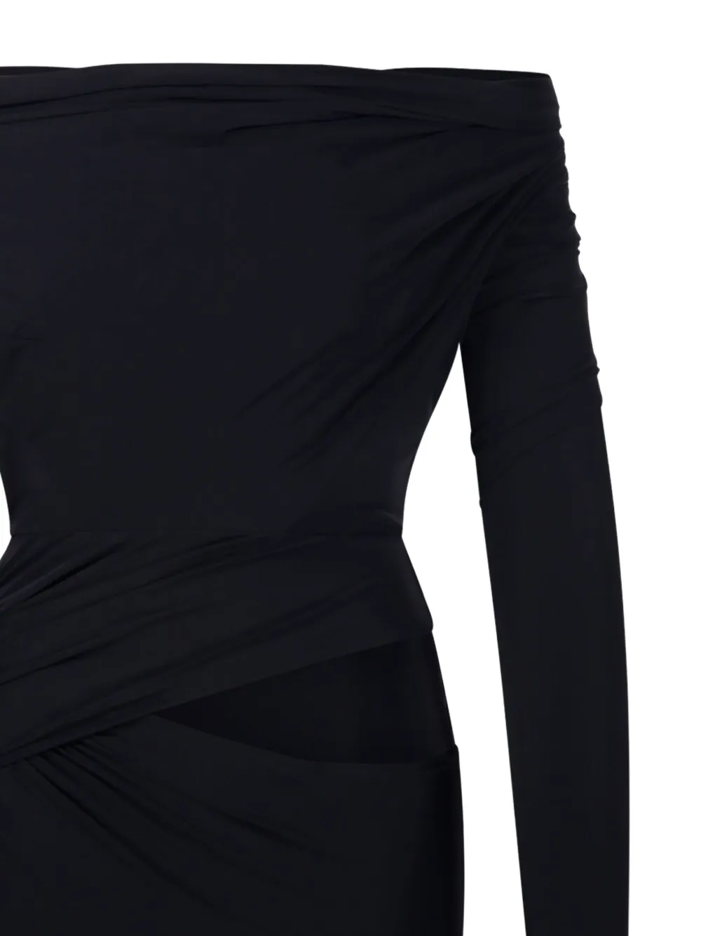 Amazuìn Off-shoulder mini-jurk Zwart