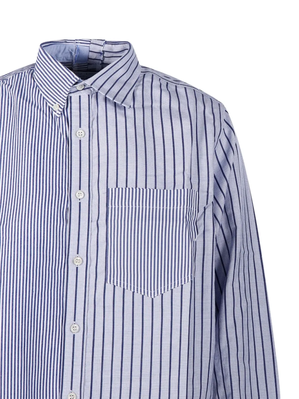 E.l.v Denim Striped Pocket Shirt In Blue