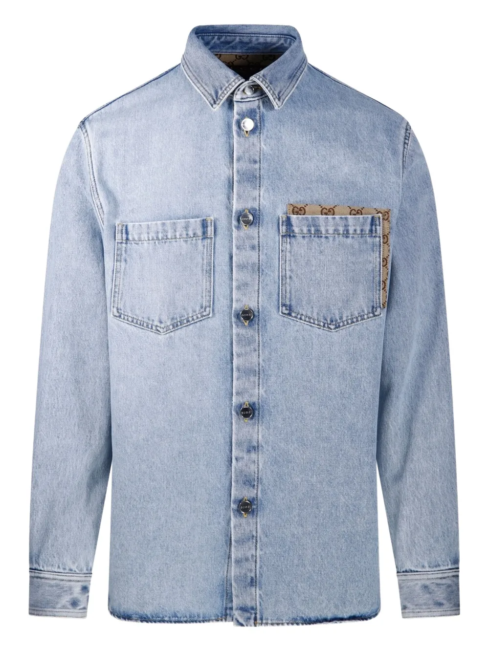 Gucci pocket button shirt - ブルー Gucci pocket button shirt - ブルー
