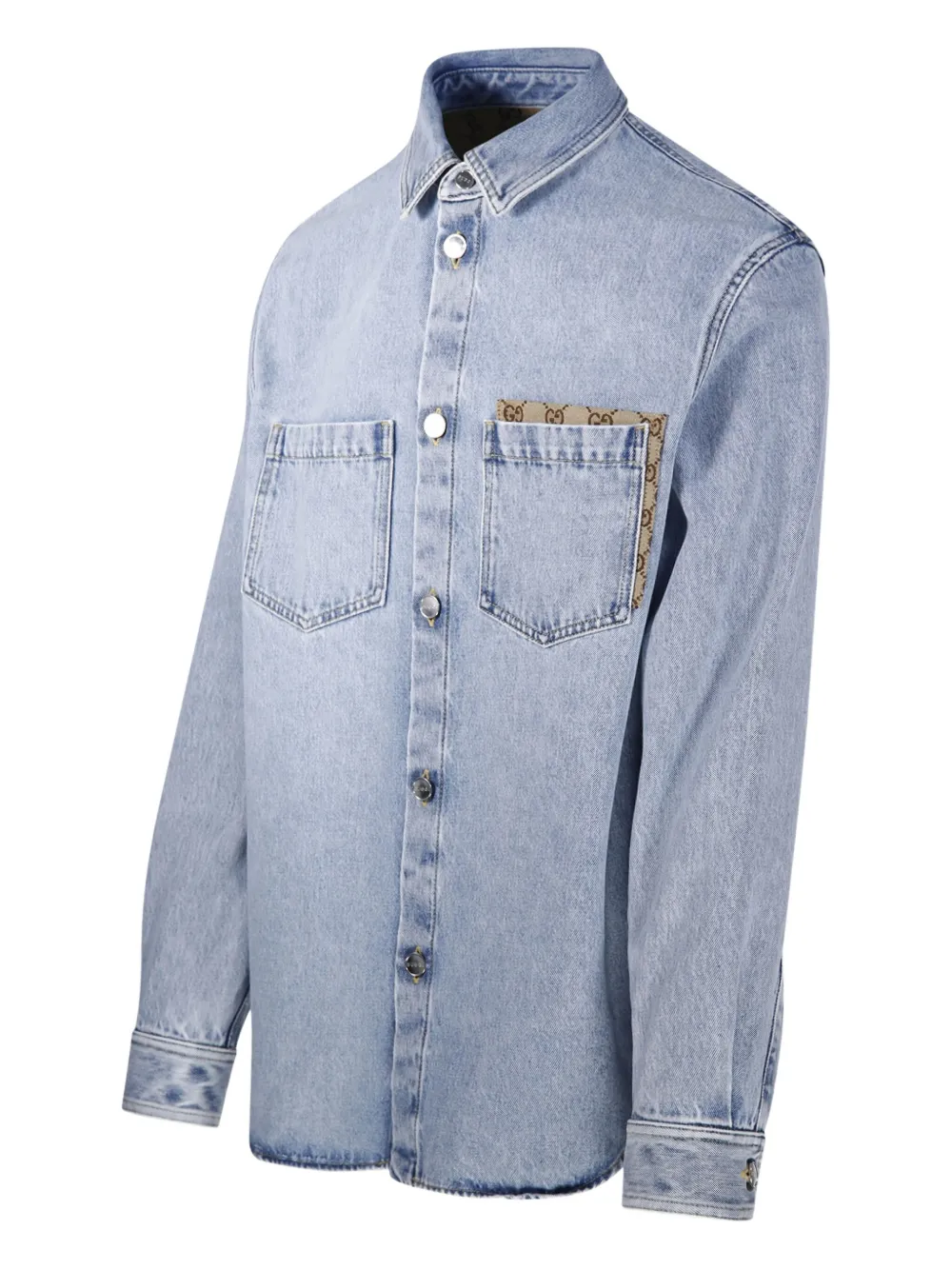 Gucci Overhemd met zak en knoop Blauw