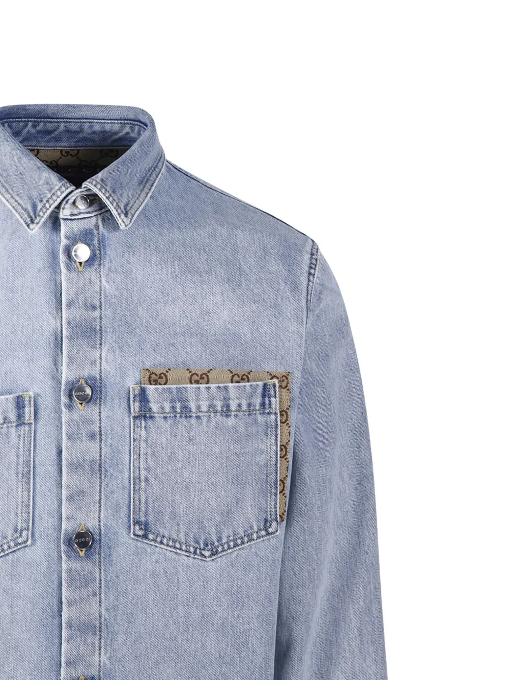 Gucci Overhemd met zak en knoop Blauw