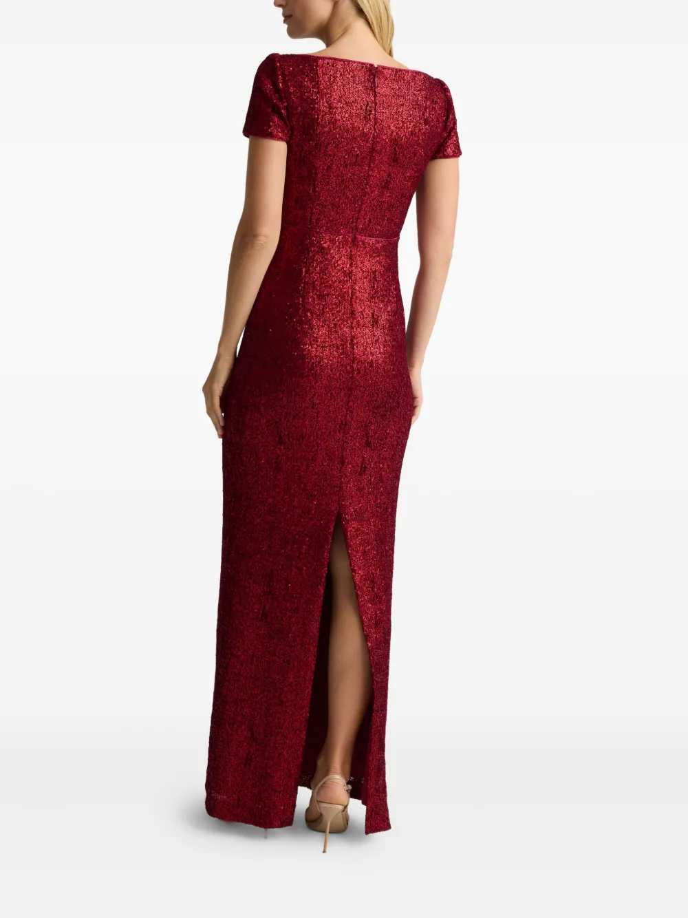  St. John Sequined Maxi Dress - Red 