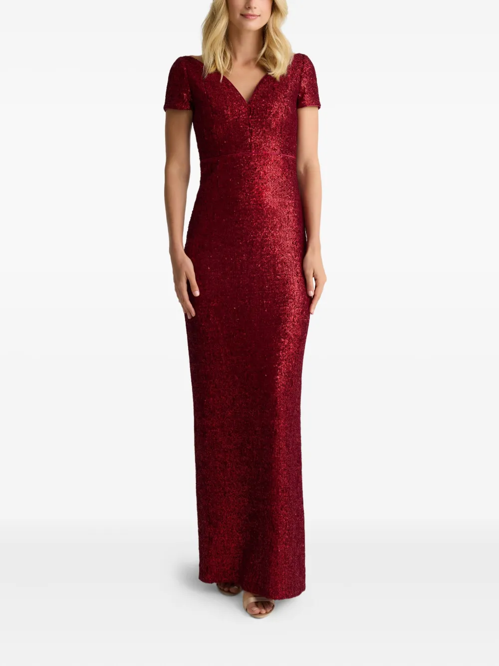  St. John Sequined Maxi Dress - Red 
