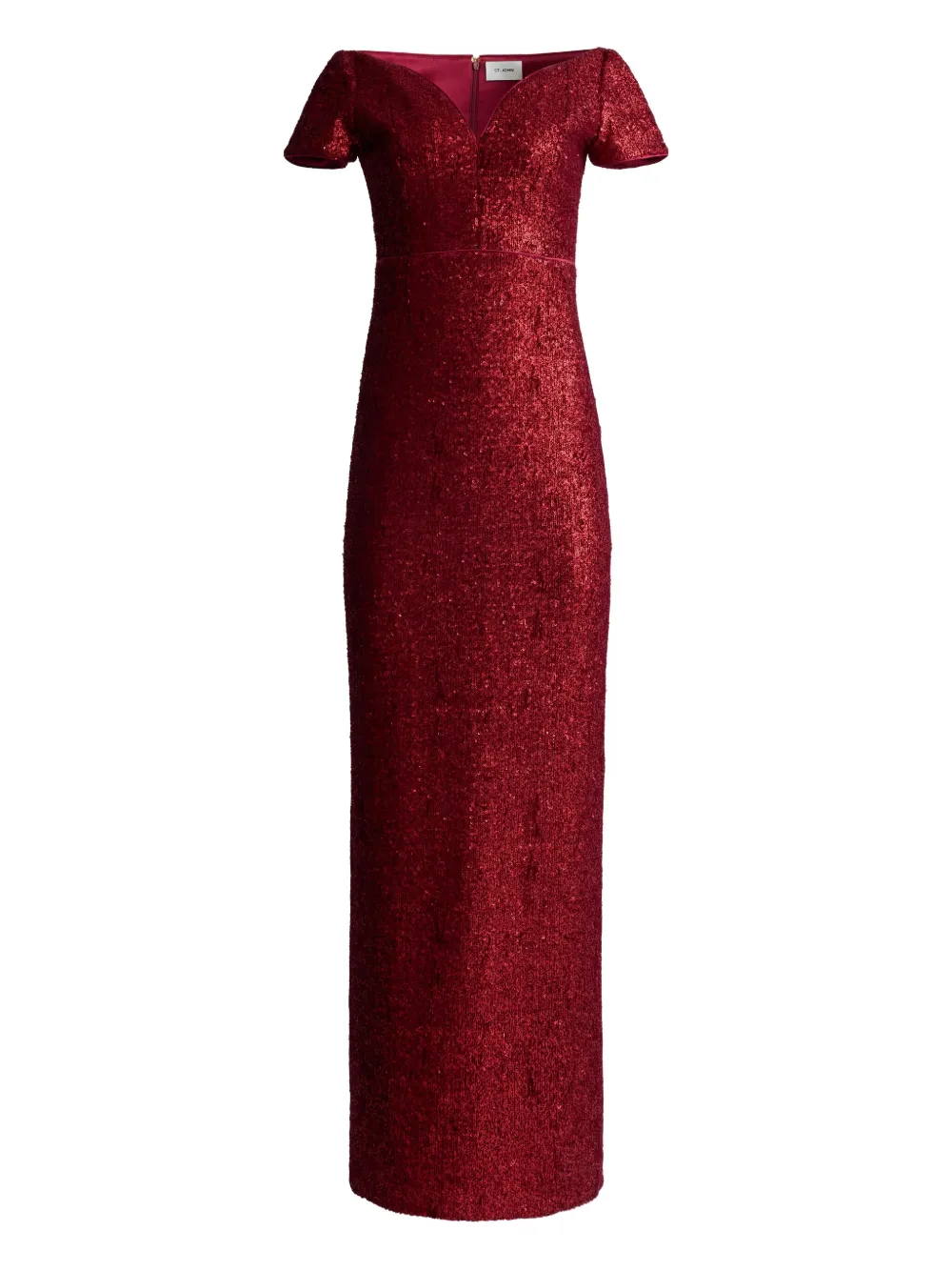 St. John Abito lungo con paillettes - Rosso