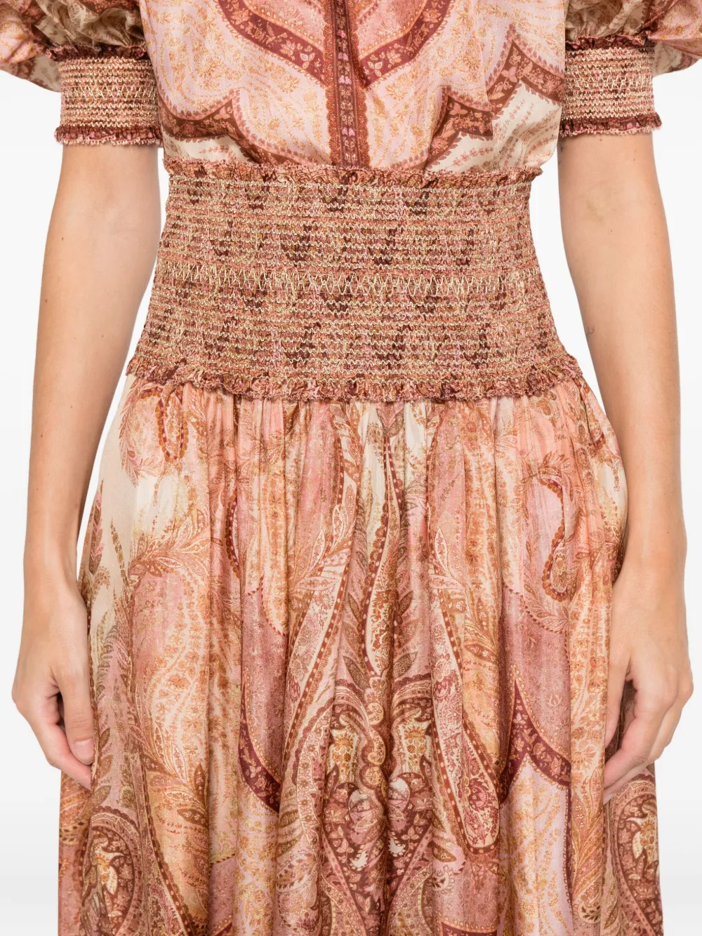 ZIMMERMANN Midi-rok met paisley-print Rood