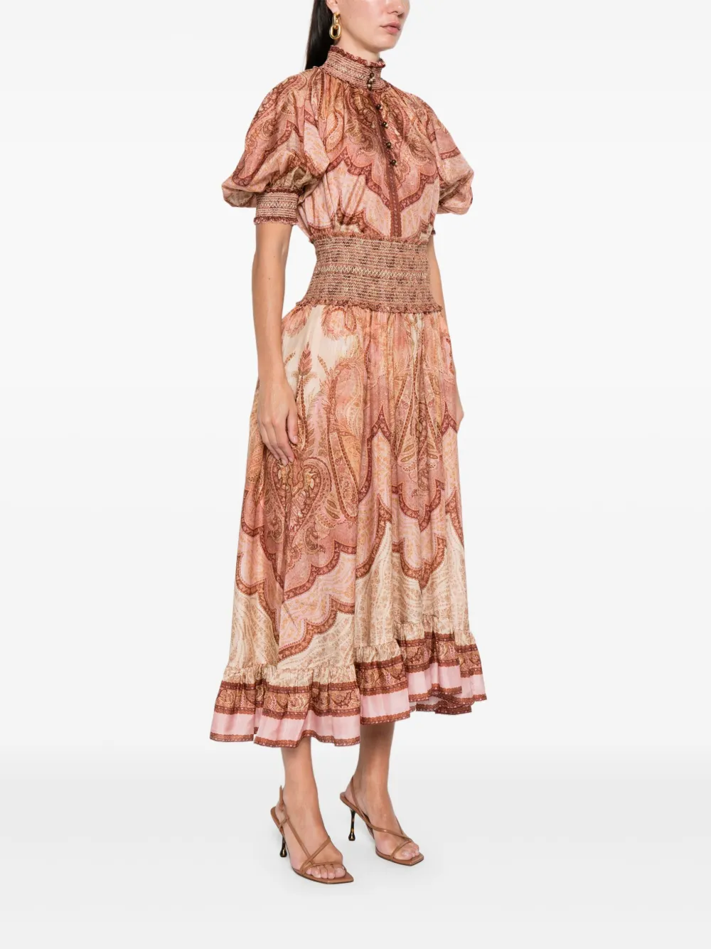 ZIMMERMANN Midi-rok met paisley-print Rood