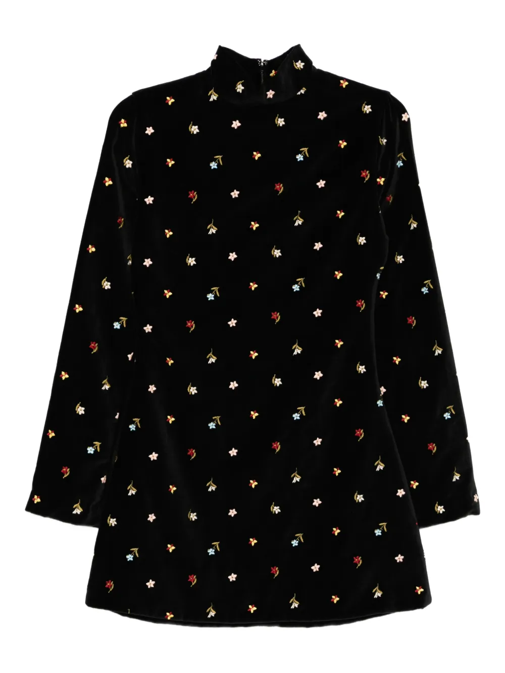 Alix of Bohemia floral-embroidered dress | Black | Image 1