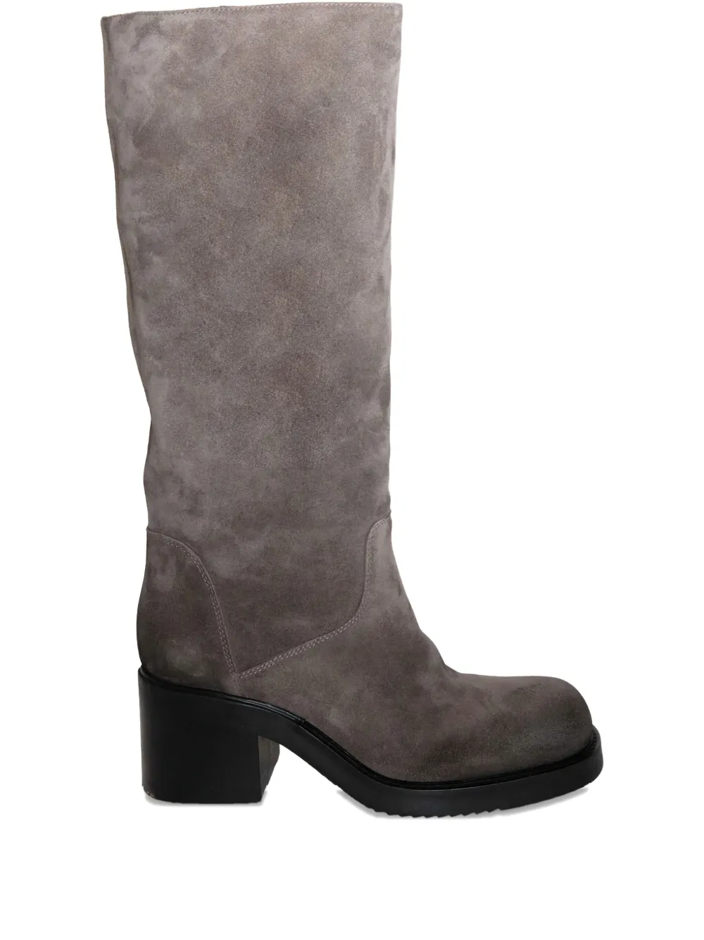 Chuckies Suede Block Heel Boot In Multi