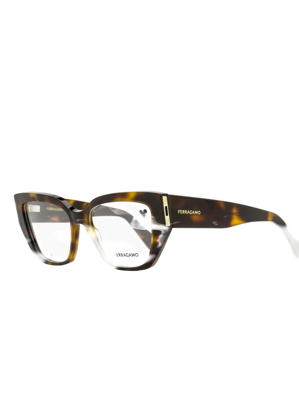 Ferragamo Eyewear Flared Rectangular Glasses In Brown