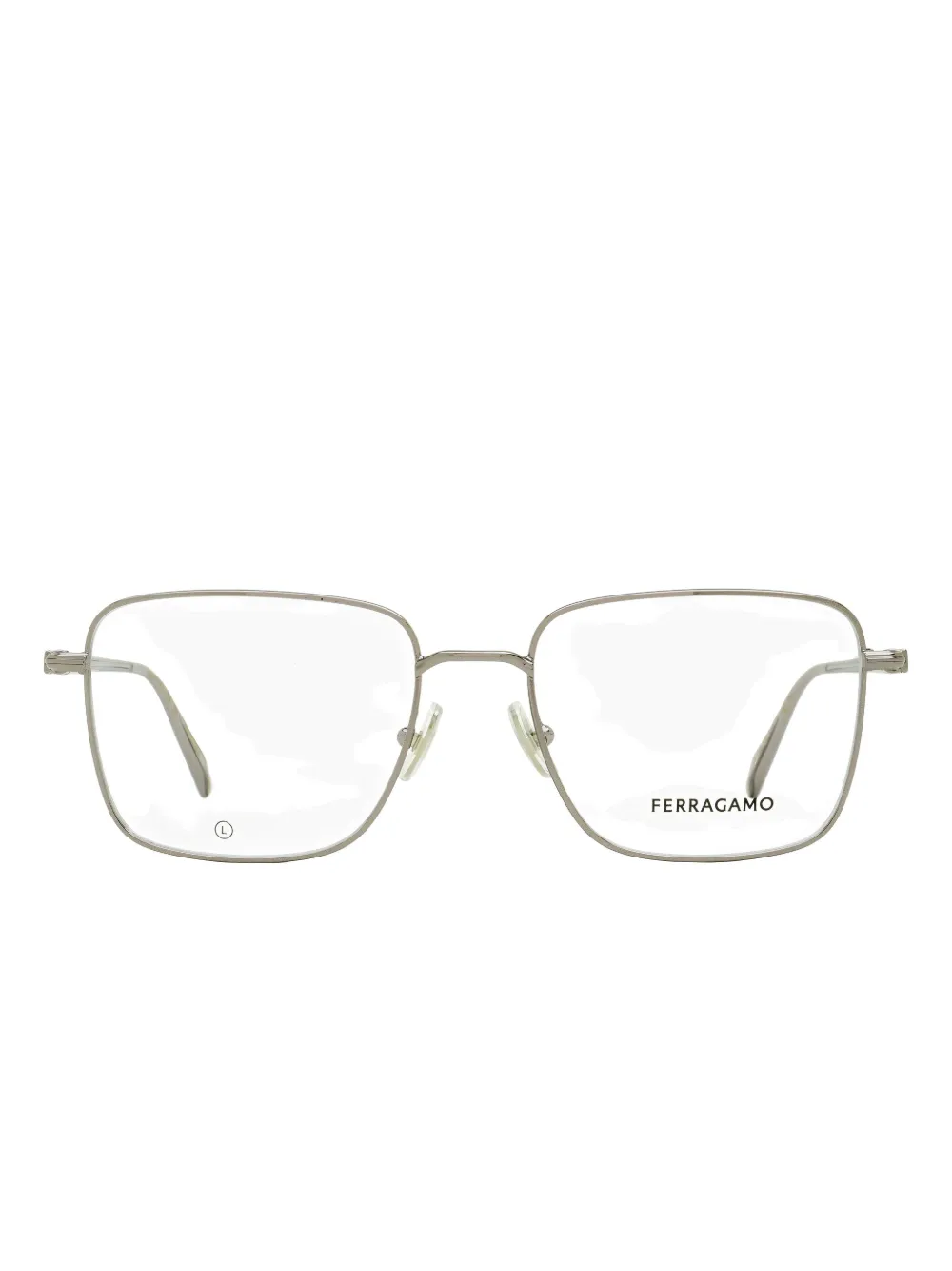 Ferragamo Eyewear Ribbed Profile Rectangle Frame Glasses In Neutral