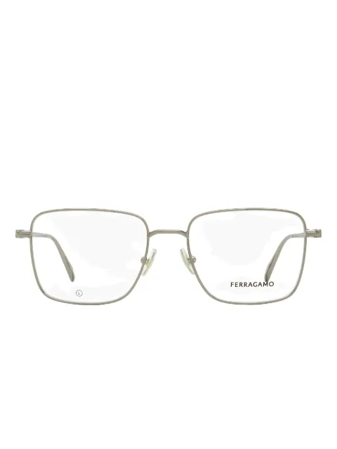 Ferragamo Eyewear ribbed profile rectangle frame glasses