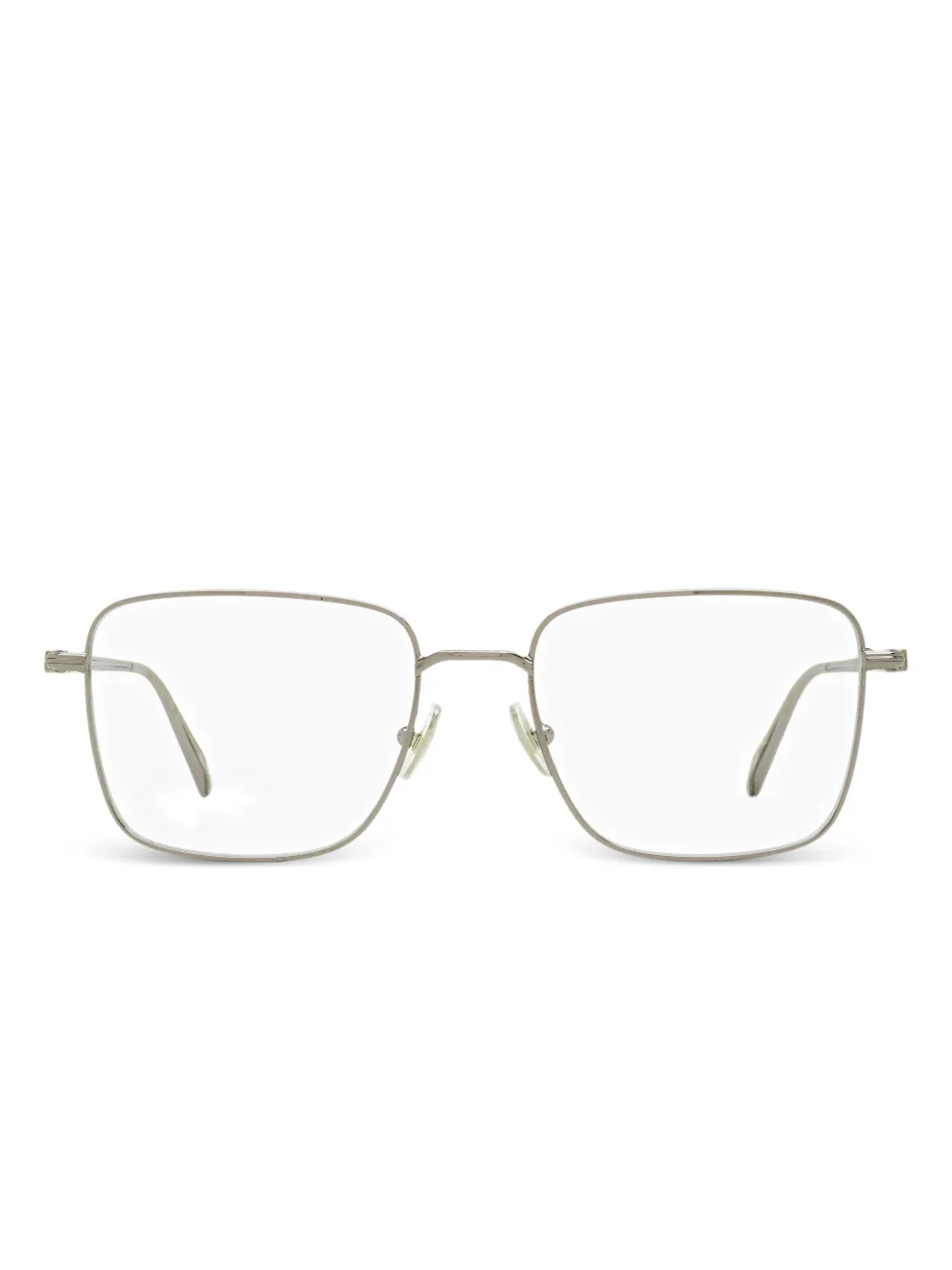 Ferragamo Eyewear ribbed profile rectangle frame glasses | Silver | Image 1