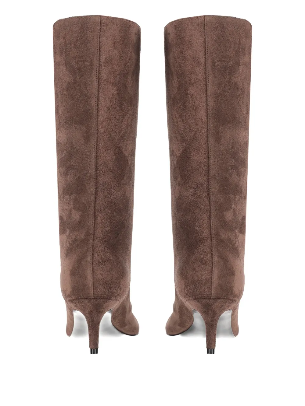 Amina Muaddi 60mm Fiona Tapered-toe Slip-on Boots In Brown