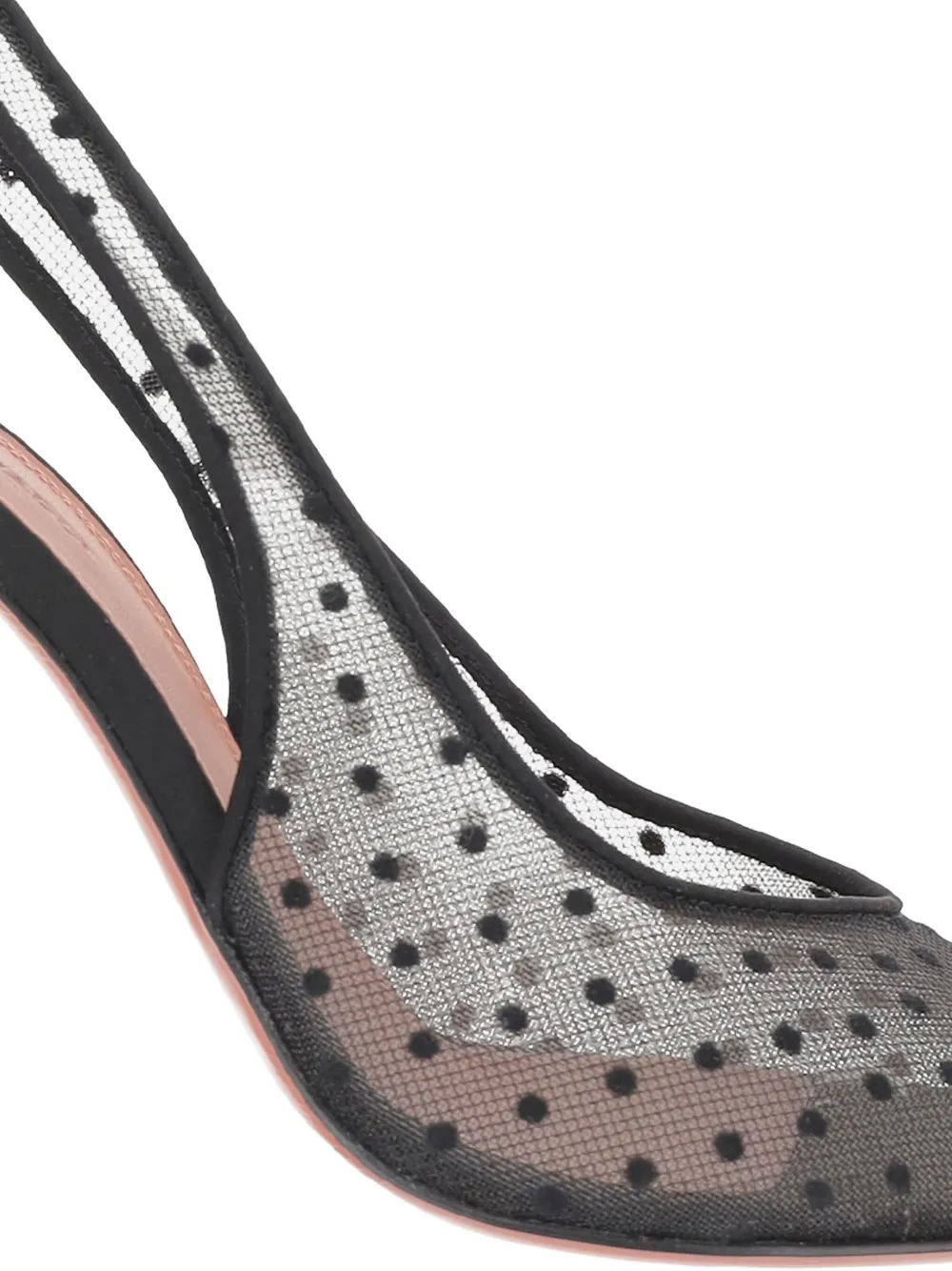Amina Muaddi 105mm Kristina polka-dot slingback pumps Zwart