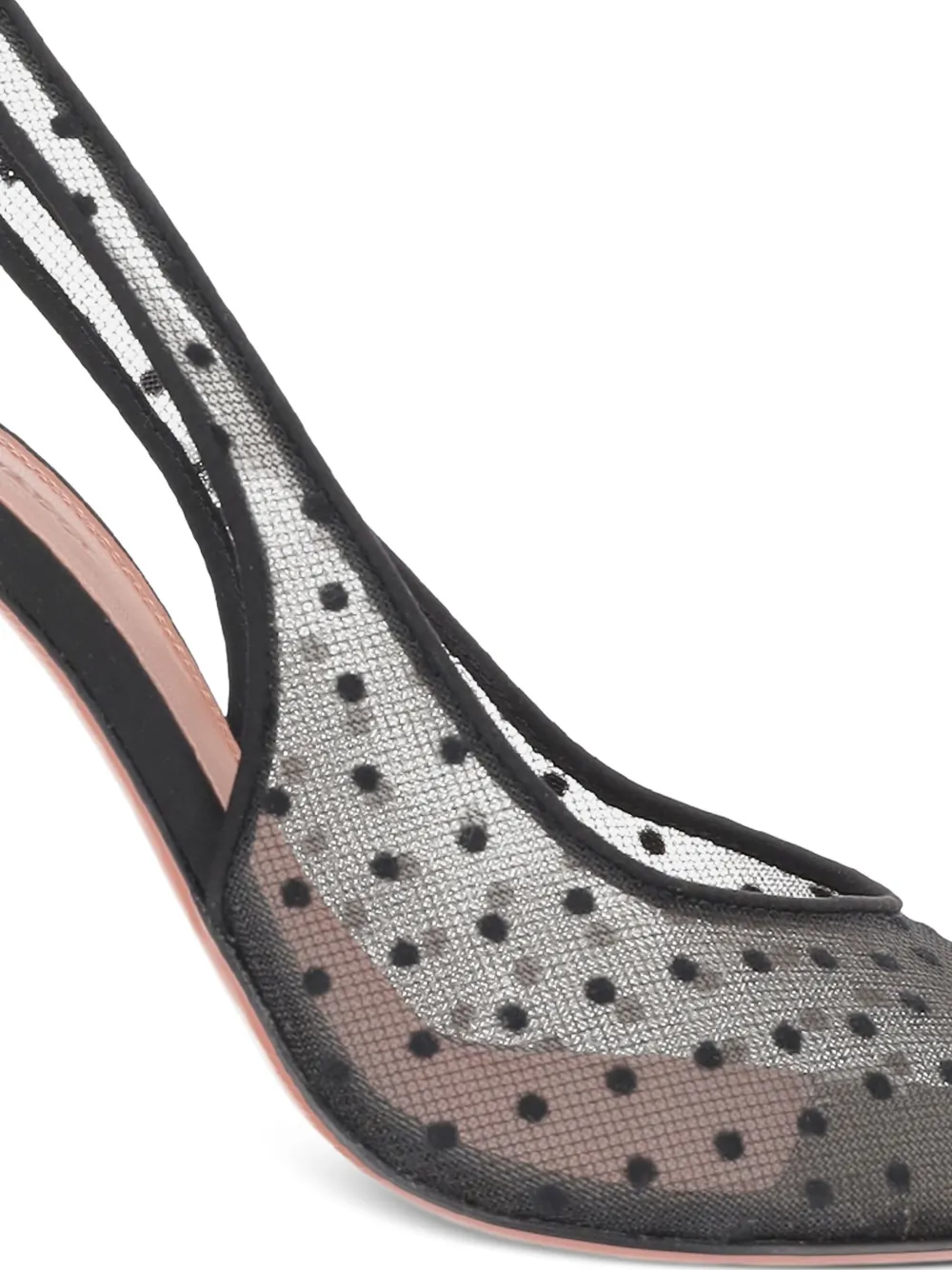 Amina Muaddi 105 mm Kristina slingback pumps met stippen Zwart