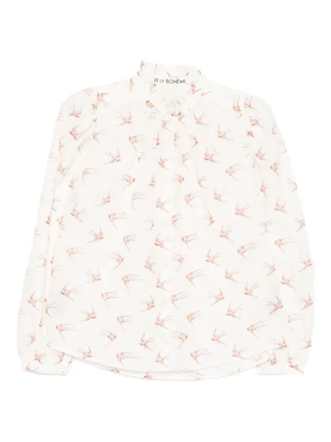 Alix of Bohemia bird-print blouses