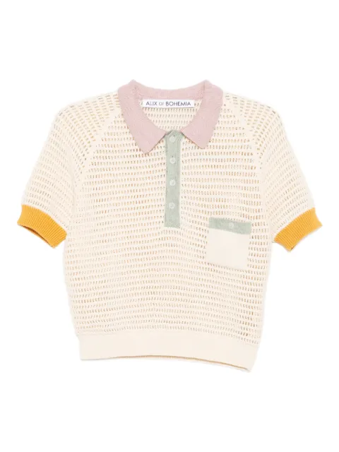 Alix of Bohemia contrast-trim polo top