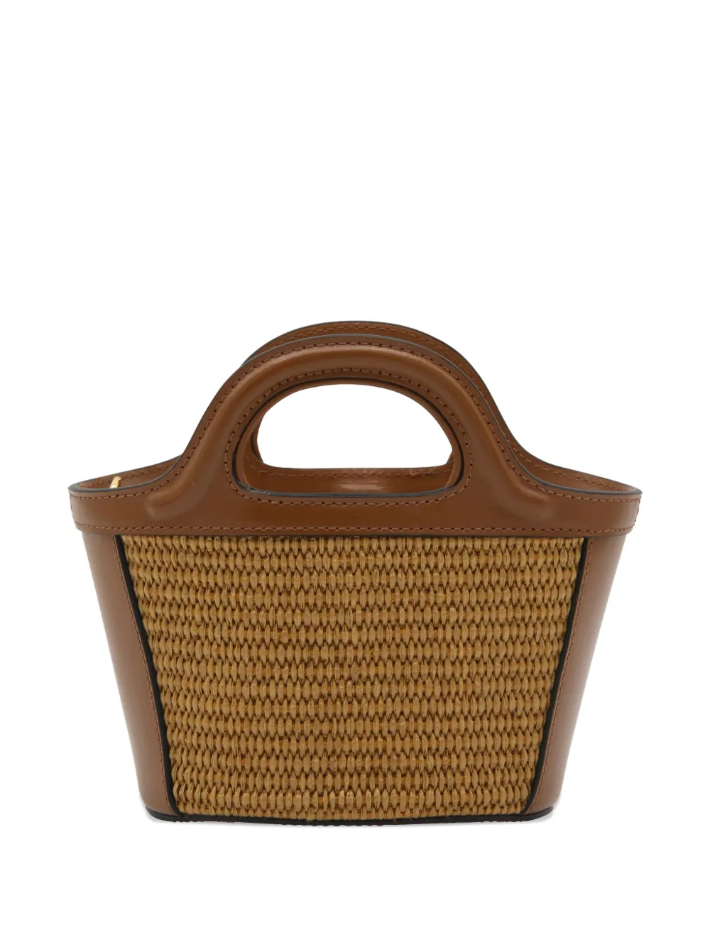 Marni woven top-handle tote bag - Bruin