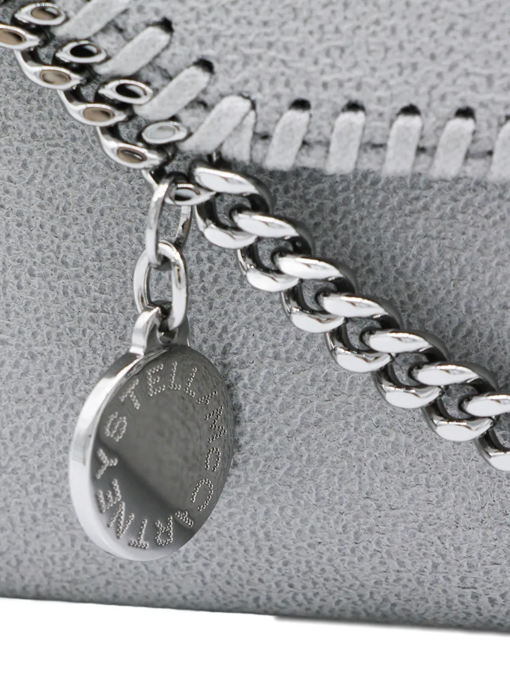 Stella Mccartney Chain Strap Shoulder Bag With Stitch Detailing In Gray