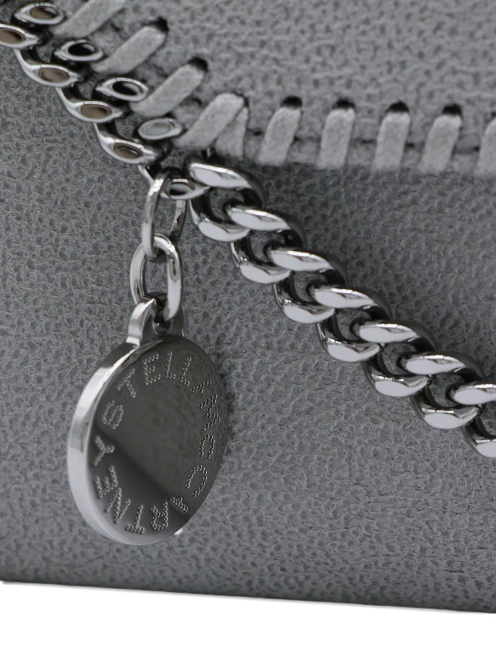 Stella Mccartney Chain Strap Shoulder Bag With Stitch Detailing In Gray