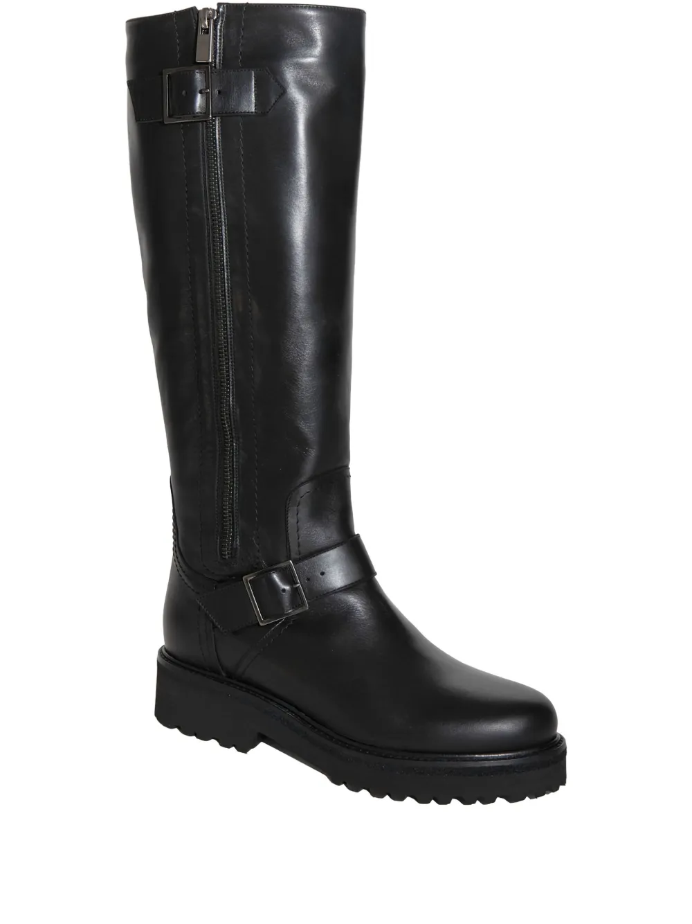 Chuckies Buckle Zip Boots In Black