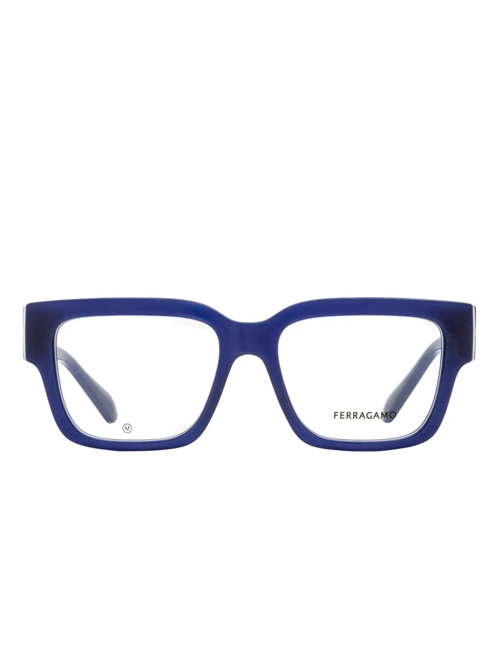 Ferragamo Eyewear Logo Rectangular Glasses In Blue
