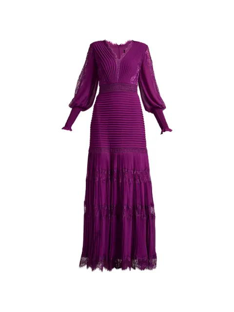 Tadashi Shoji Abito lungo plissettato