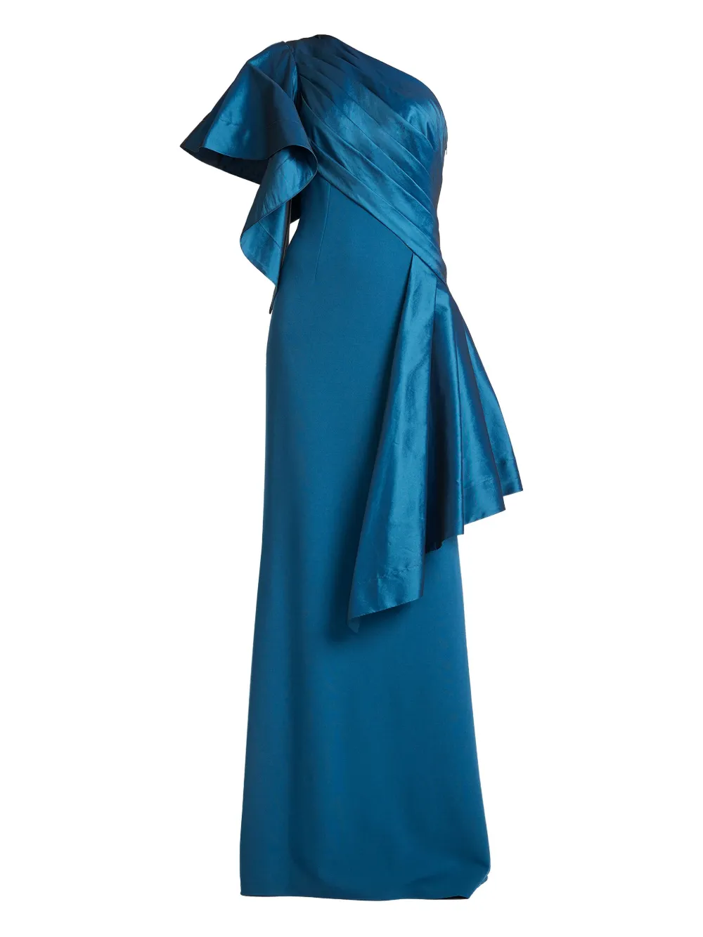 Tadashi Shoji Abito lungo con ruches - Blu