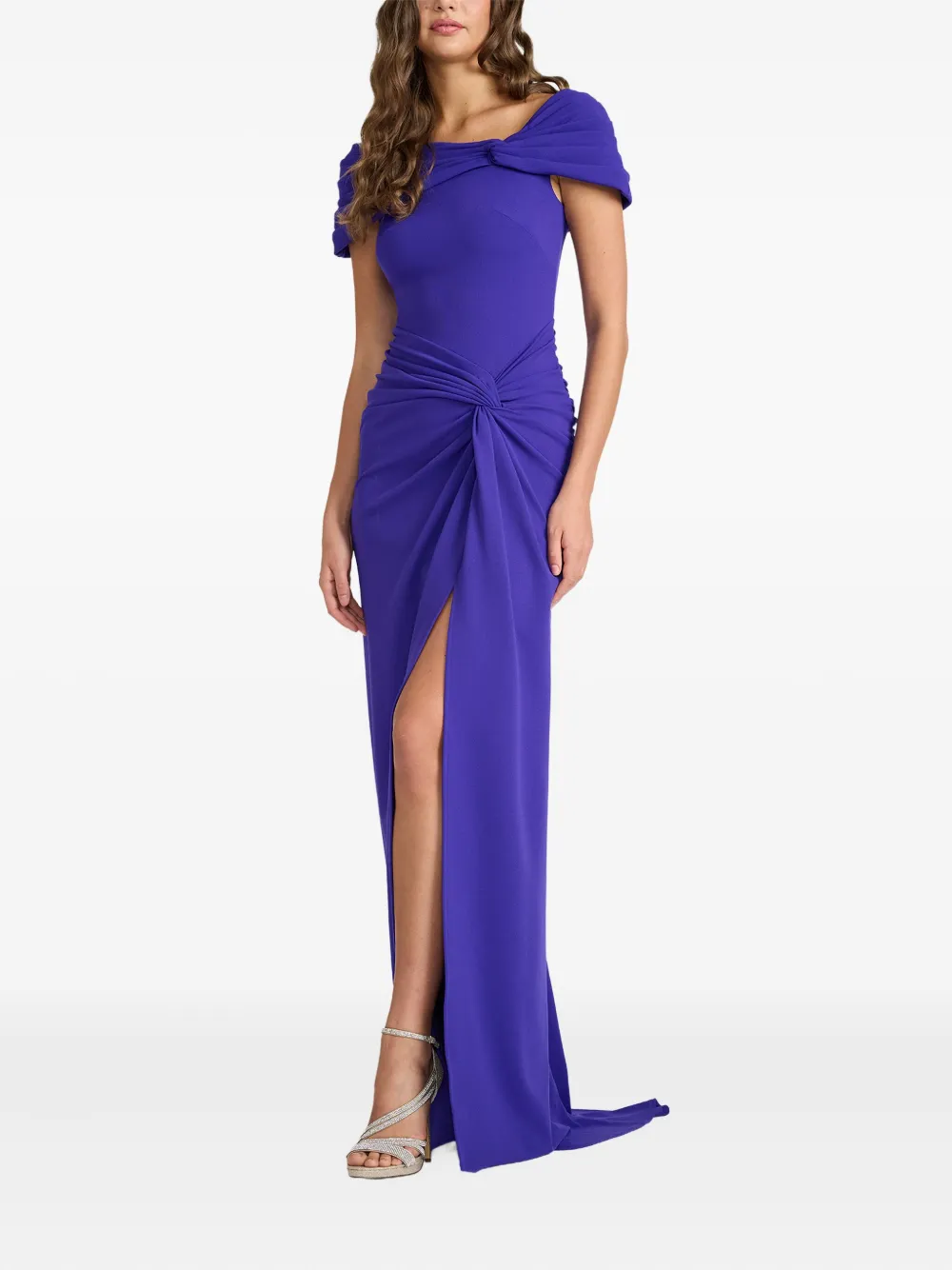 Tadashi Shoji Maxi-jurk met geknoopt detail en split - Paars