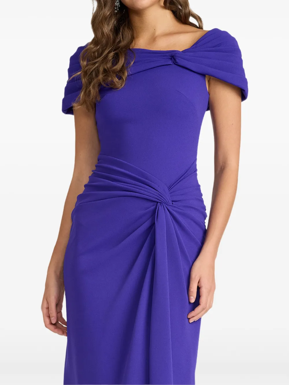 Tadashi Shoji Knot-detail Split Maxi Dress In Blue