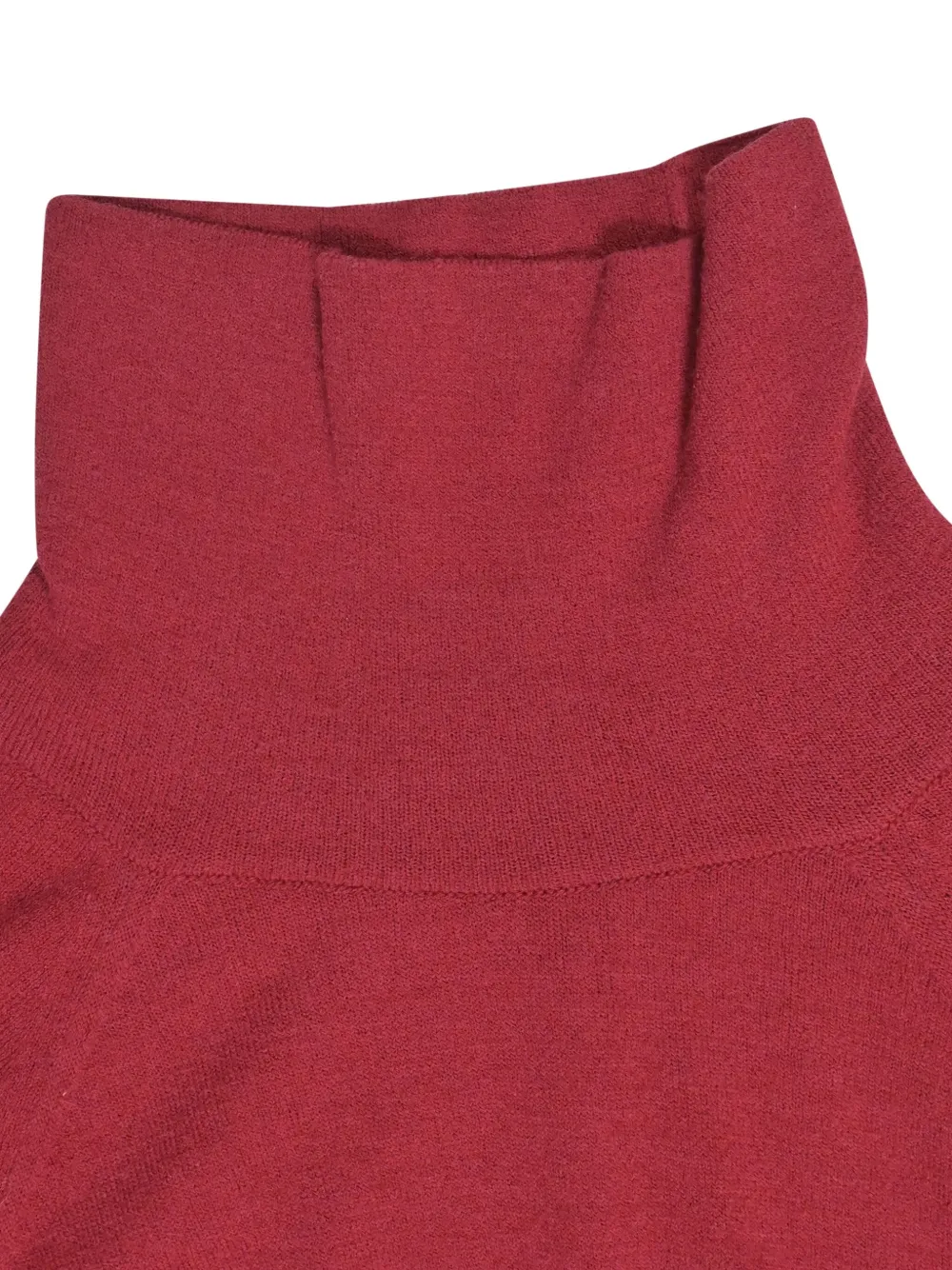 Pre-owned Max Mara Ribbed-cuff Turtleneck Top In Red