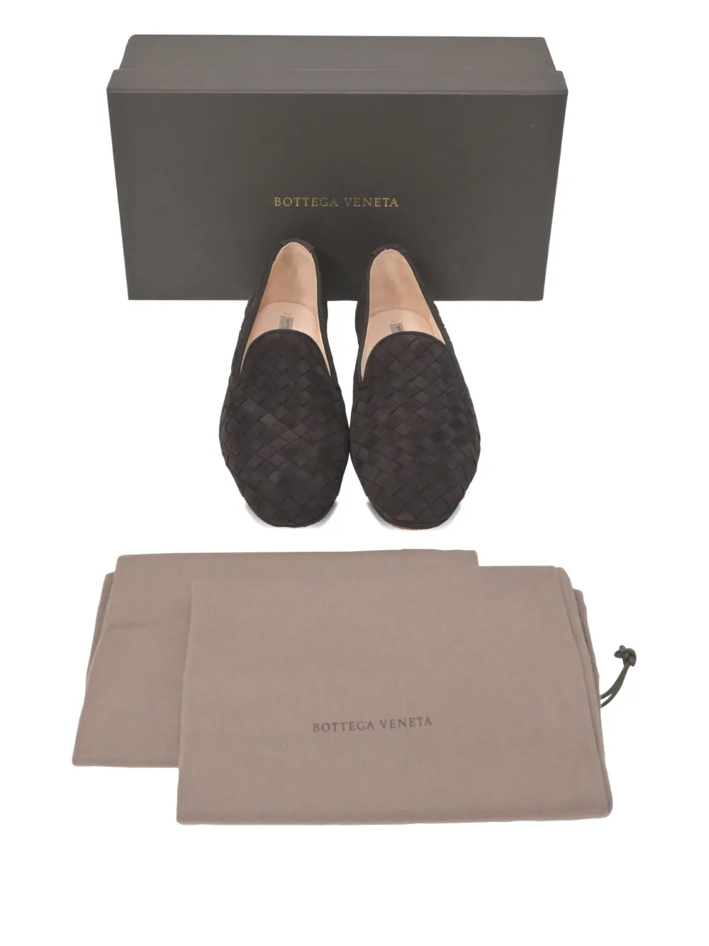 Pre-owned Bottega Veneta Intrecciato Loafers In Brown