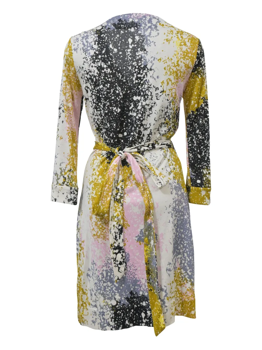 DVF Diane von Furstenberg Midi-wikkeljurk met verfspatten - Wit