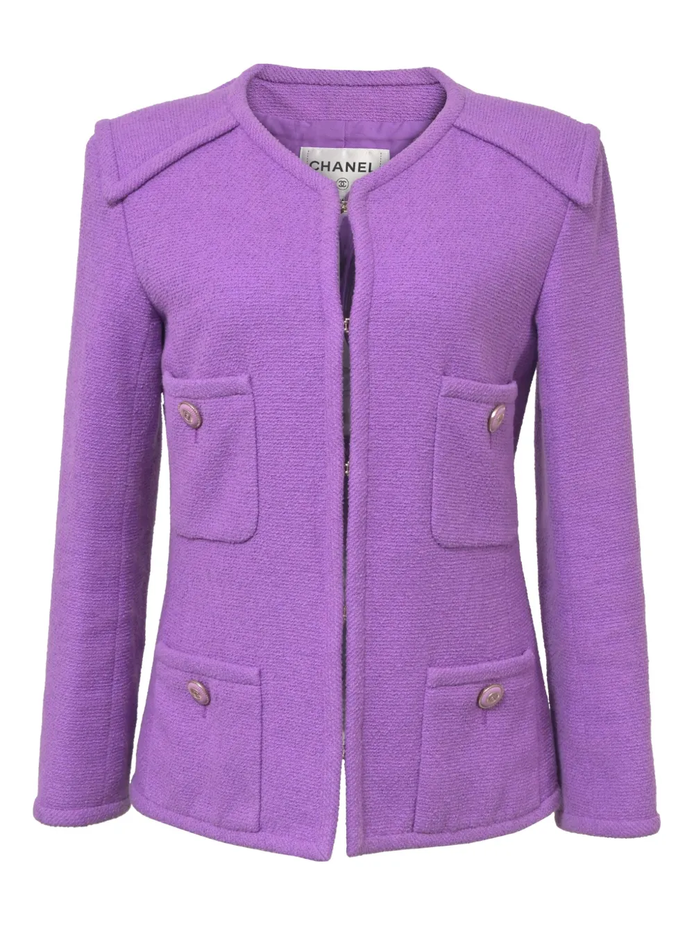 CHANEL Pre-Owned ココマークボタン ジャケット - パープル CHANEL Pre-Owned ココマークボタン ジャケット - パープル