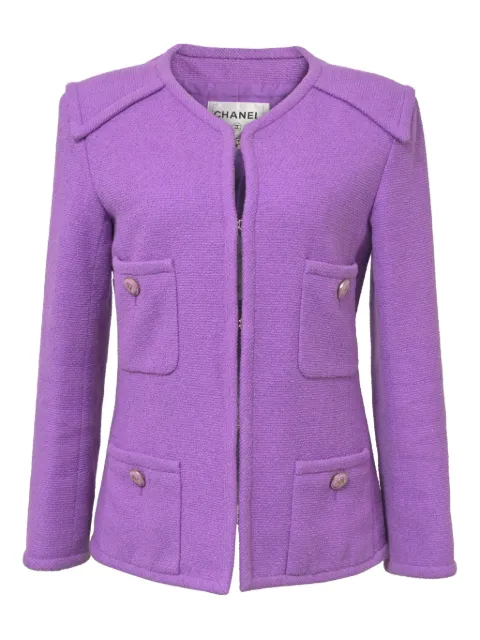 CHANEL Pre-Owned CC-button four-pocket tweed jacket