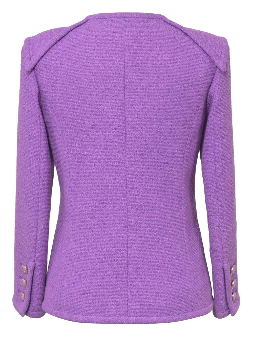 Pre-owned Chanel Cc-button Four-pocket Tweed Jacket In Purple