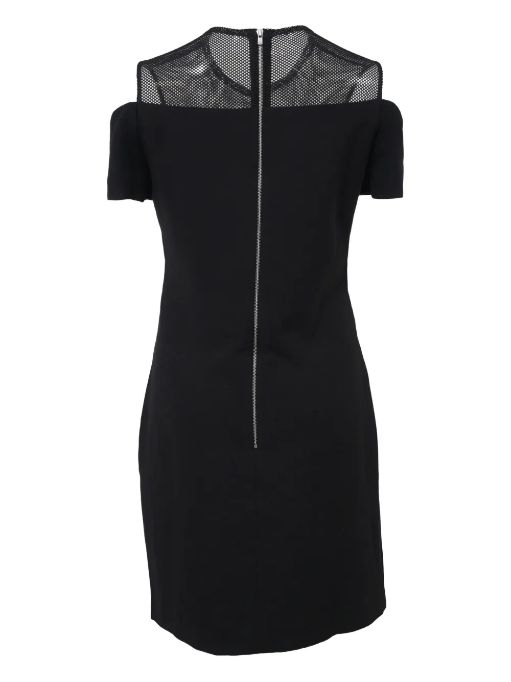 SANDRO Midi-jurk met mesh detail - Zwart