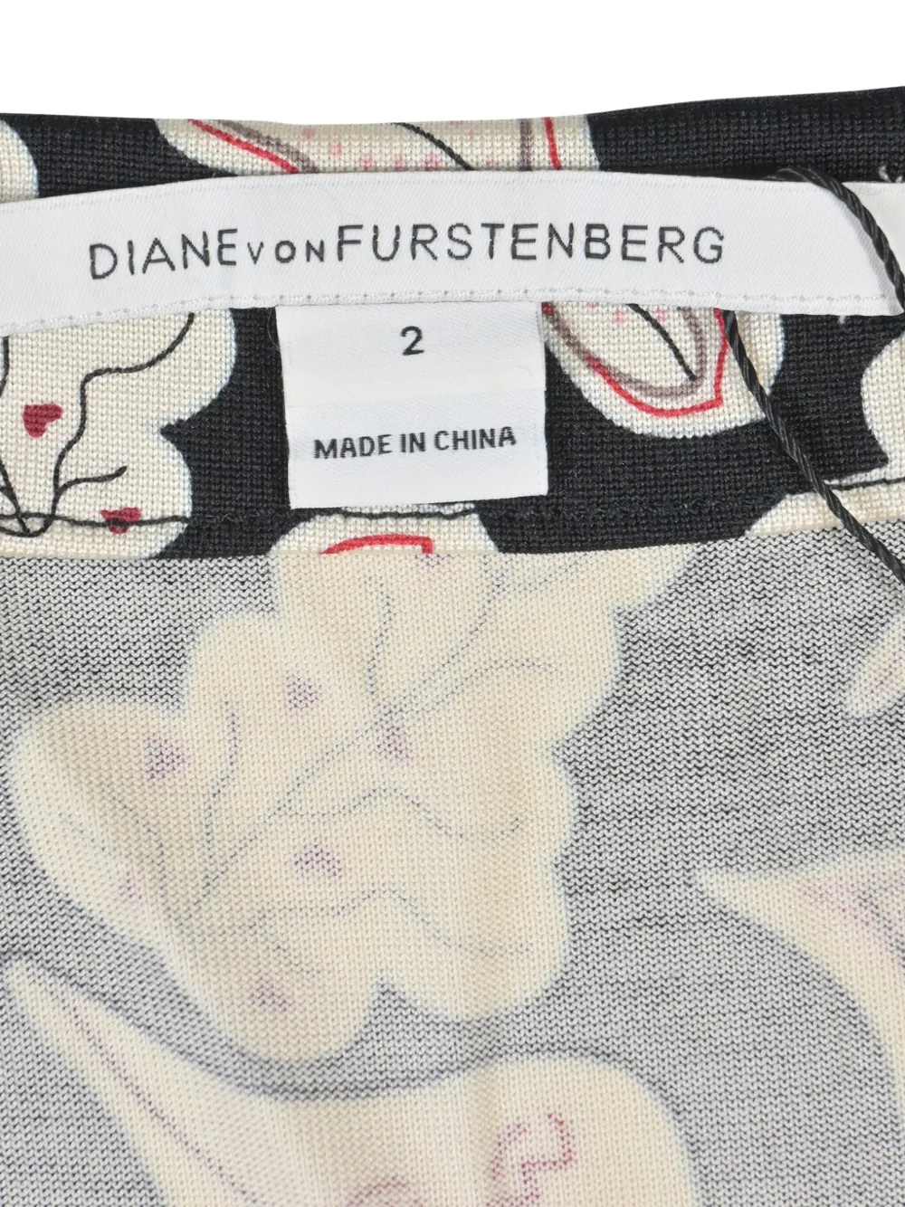 Pre-owned Diane Von Furstenberg Leaf-print Wrap Midi Dress In Black