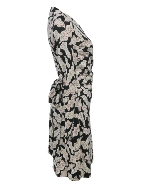 DVF Diane von Furstenberg leaf-print wrap midi dress