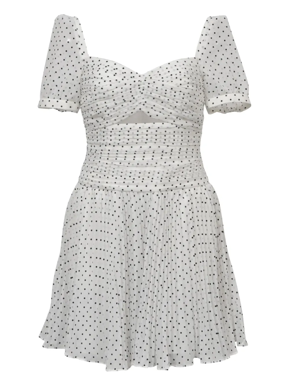 Pre-owned Self-portrait Polka-dot Mini Dress In White