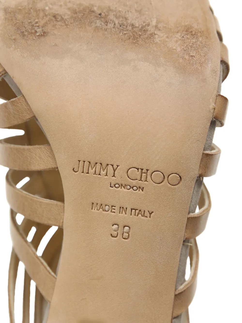 Pre-owned Jimmy Choo 90mm Gladiator Multi-strap Sandals In Brown