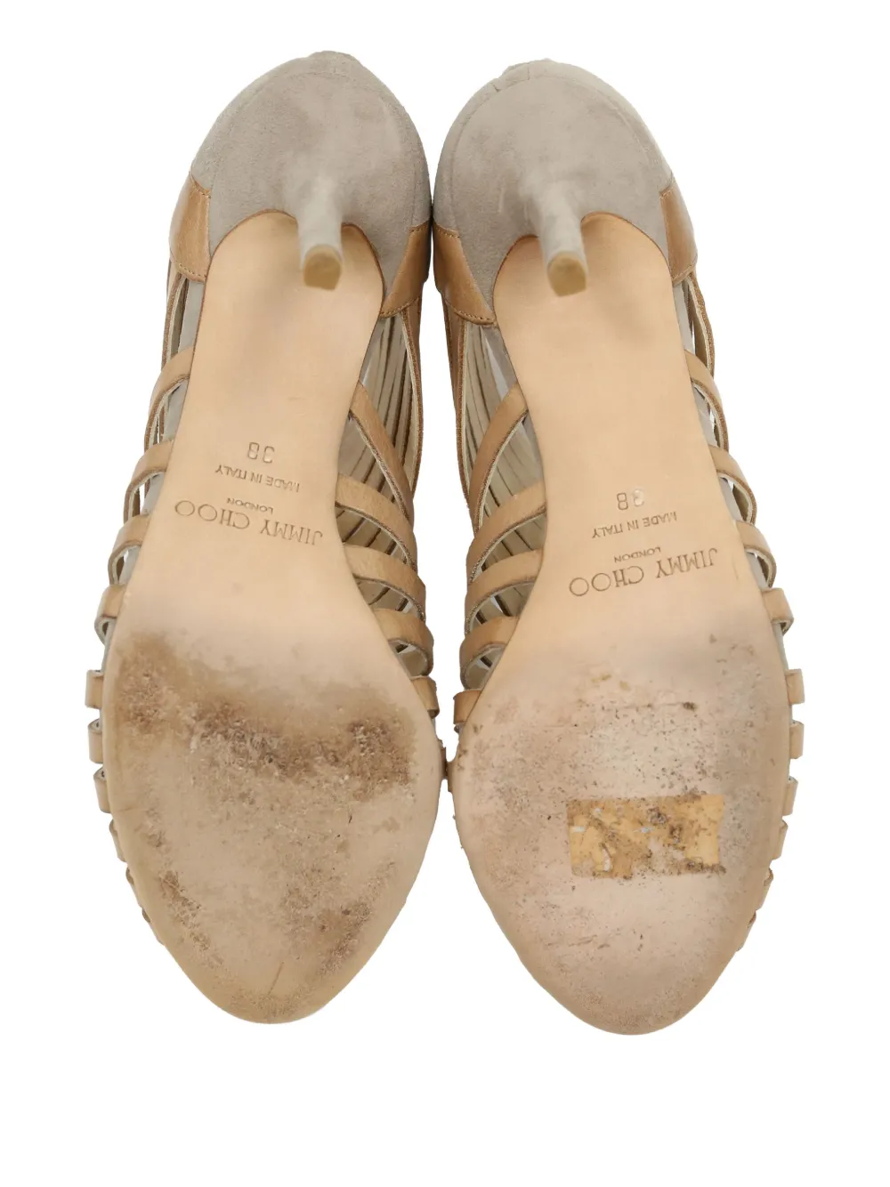 Pre-owned Jimmy Choo 90mm Gladiator Multi-strap Sandals In Brown