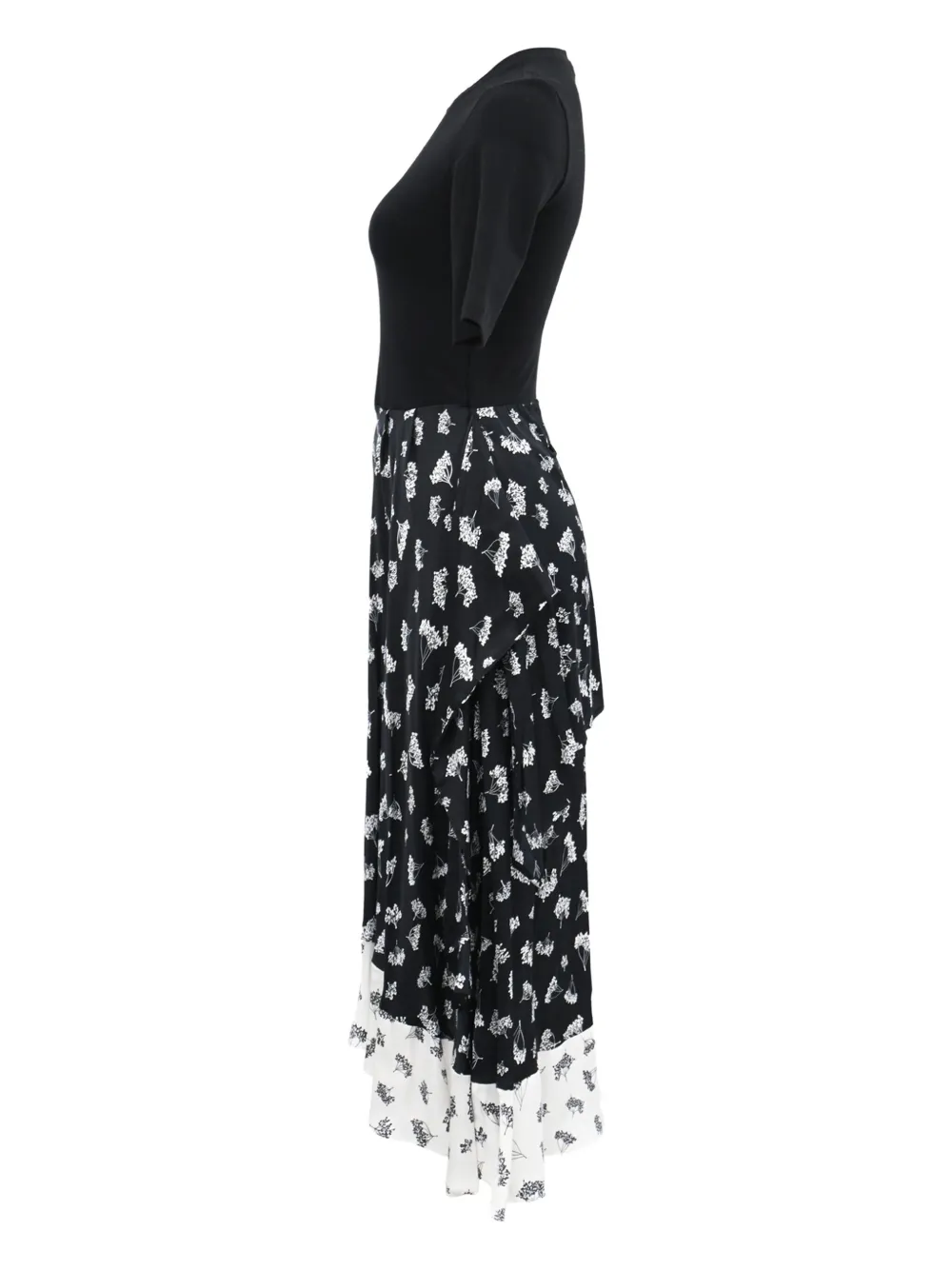 MAJE Pre-owned Floral-print Midi Dress In Black