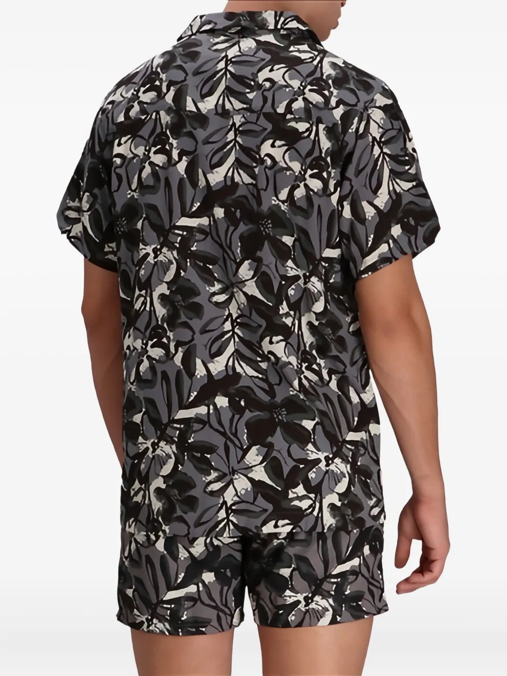 BOSS Overhemd met bloemenprint Grijs