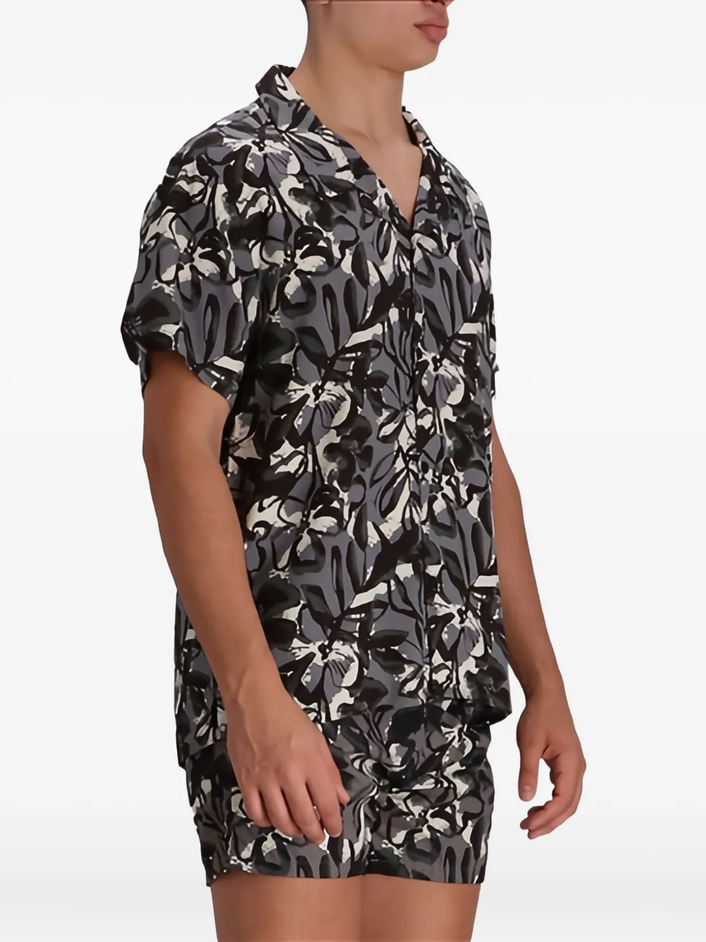 BOSS Overhemd met bloemenprint Grijs