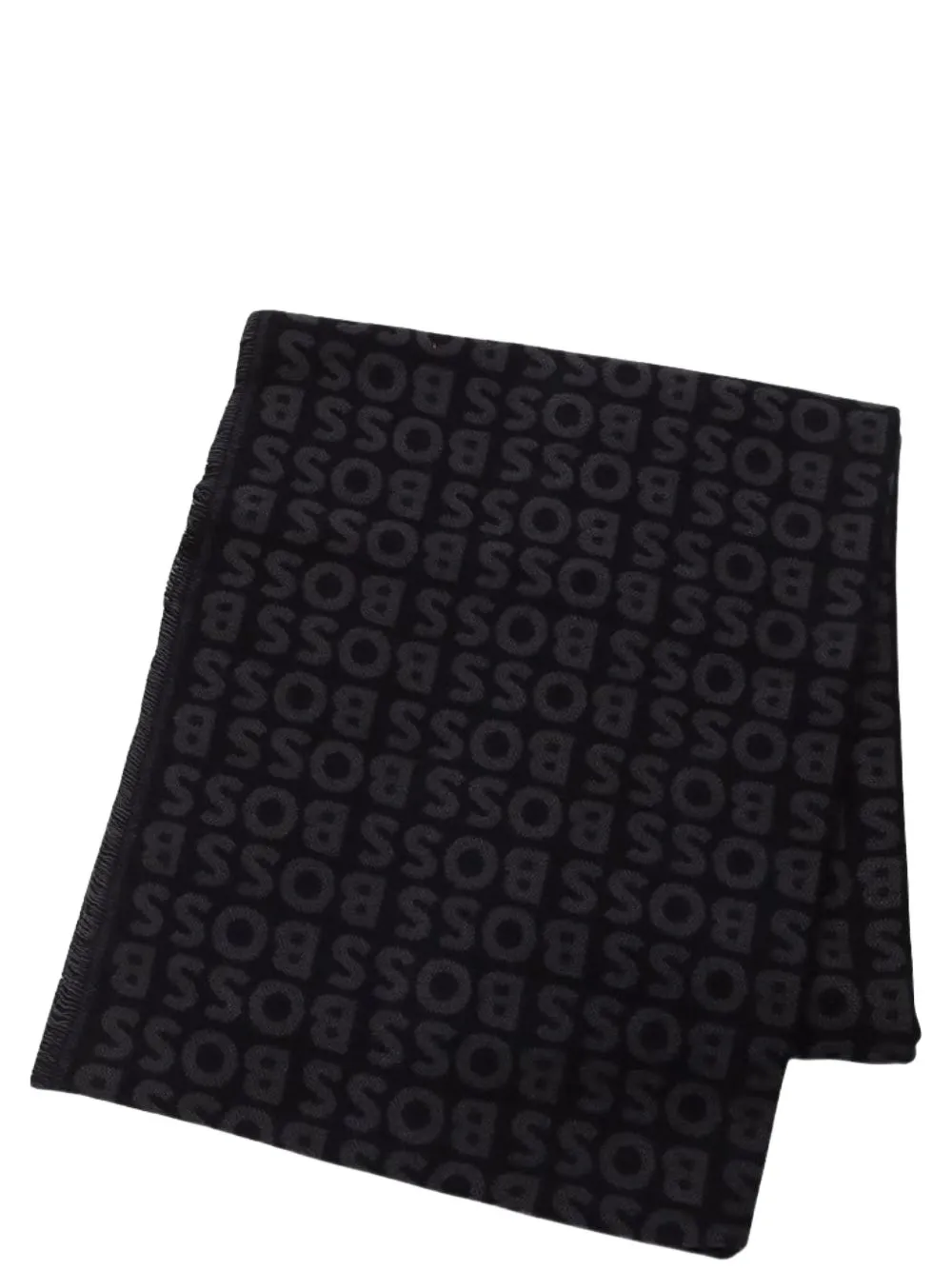 BOSS Tadic logo-jacquard scarf Zwart