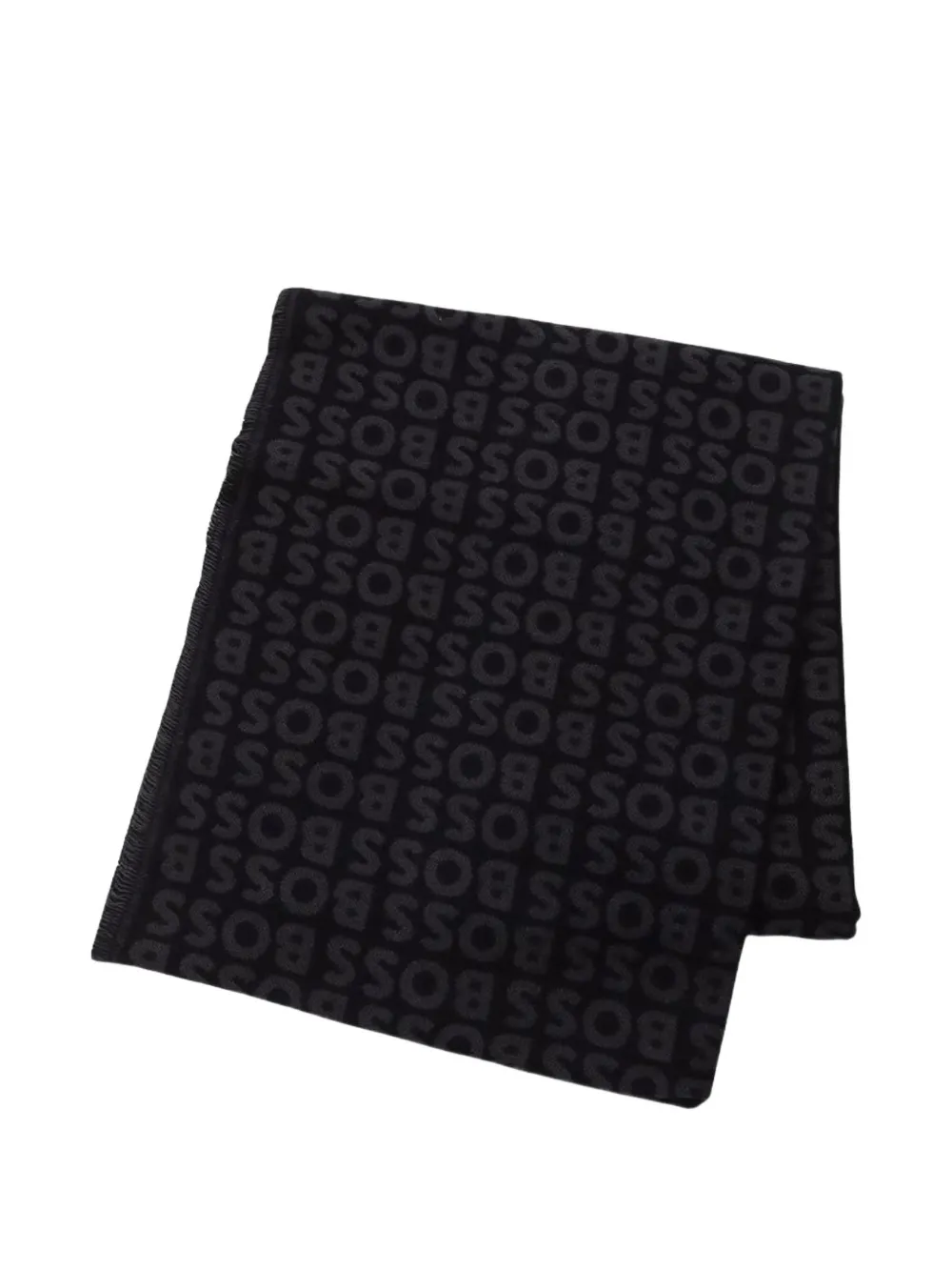 BOSS Tadic logo-jacquard scarf - Nero