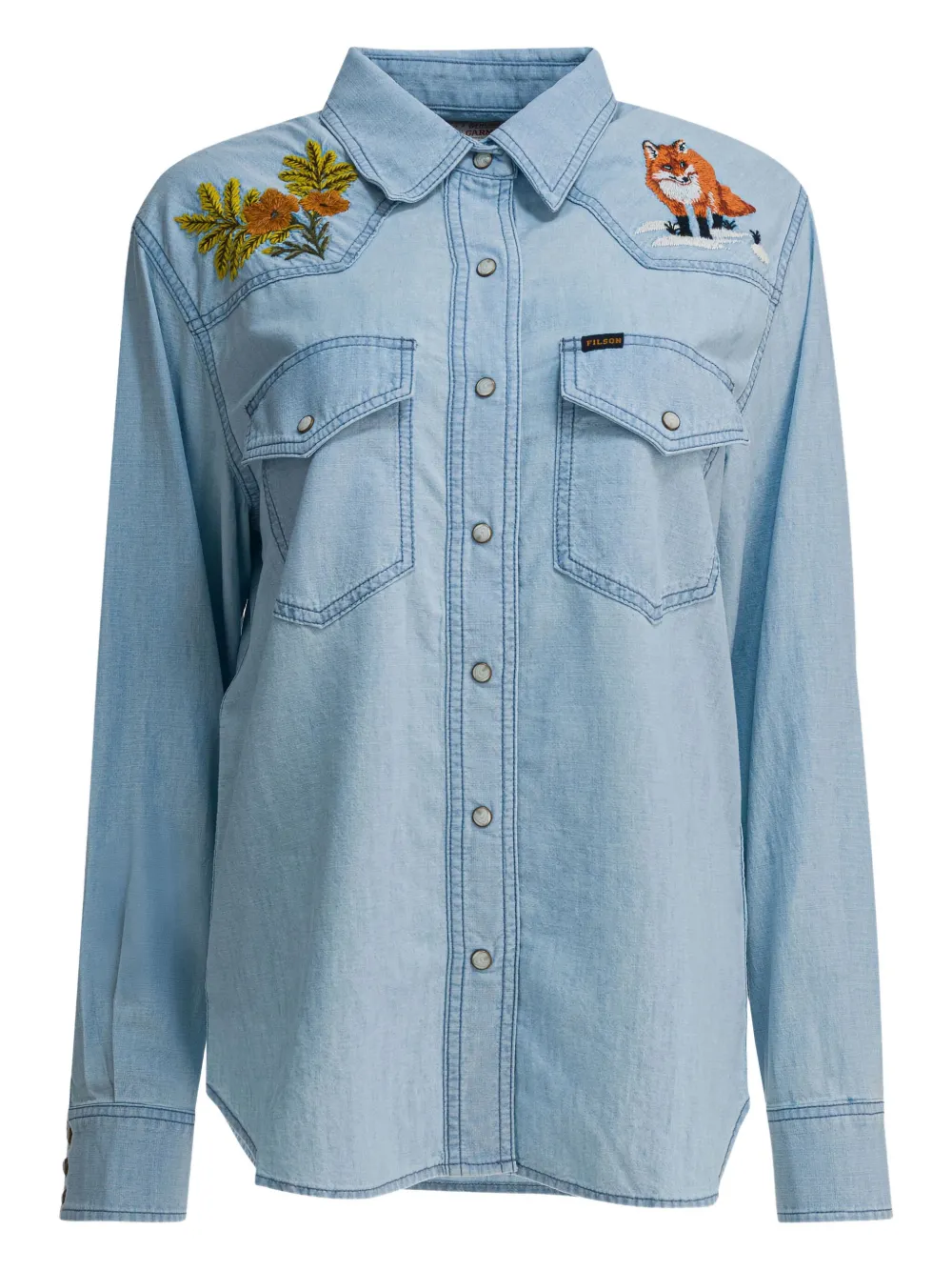 Filson Camicia ricamata con tasche - Blu