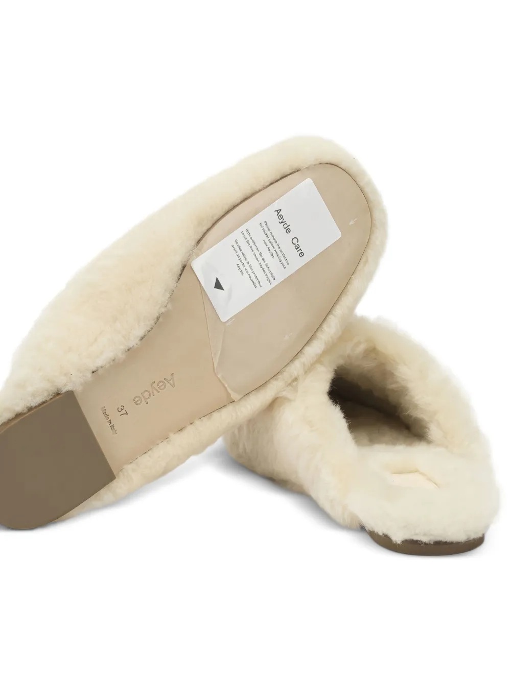 Aeyde Rega lammy slippers Beige